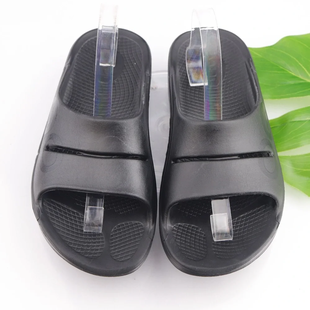OOFOS Mens OOahh Slide Sandals Shoes Size 9 Black Recovery Comfort Cushioned